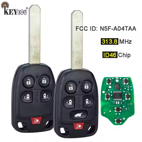 KEYECU 313.8MHz FCC ID: N5F-A04TAA 4+1 5+1 5 / 6 Button Remote Key Fob for Honda Odyssey 2011 2012 2