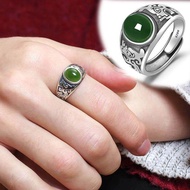 Hot sale แหวนพลอย แหวนหยก หยกพม่าแท้ แหวน แหวนแฟชั่น Jade Ring แหวนวนทอง ทองชุบประดับหินหยกเขียว ม่ลอกไม่ดำดีไซน์เรียบหรู แหวนค แหวนเงินหัวหยก แหวนเงินผู้ชาย แหวน ผู้ชาย เท่ๆ แหวนสแตนเลสแท้ ของขวัญวันเกิด เหรียญนำโชค เครื่องประดับ ญ