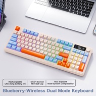 M96 Bluetooth Keyboard Wireless FREEWOLF Screen Gaming KeyboardElectronic Screen Multi-Device Connec