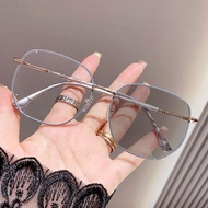 JN IMPRESSION Photochromic Gold Wire Frame Anti-blue Light Myopia Glasses Sven Business Style Flat G