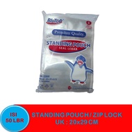 CONTENTS 50 LBR ZIPLOCK PLASTIC BAGS STP STANDING POUCH 20X29CM SEAL Width 20 X 29Cm CLEAR