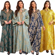Eid Muslim Dress for Women Abaya Beading Stand Collar Jalabiya Morocco Party Dresses Abayas Kaftan A