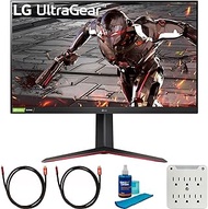 LG 32GN550-B 32 inch Ultragear FHD 165Hz HDR10 Monitor with G-SYNC Bundle with 2X 6FT Universal 4K HDMI 2.0 Cable, Universal Screen Cleaner and 6-Outlet Surge Adapter