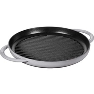 STAUB Round 30 cm Grey Cast Iron Grill Pan