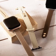 Apple watch - 車線真皮雙釘縮腰蘋果錶帶