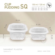 25pcs square PUDDING CUPS 150 ml / 120 ml / square PUDDING SEASONING SAMBAL CONTAINERS / THINWALL DM