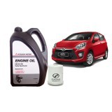 Perodua Axia Service Package using Mitsubishi 0W20 Fully Synthetic Engine Oil 4L