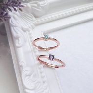 廣島之戀。3mm磷灰石/堇青石  925銀戒指 可調戒圍