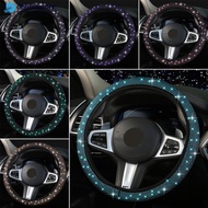 DIGIFOUNDER Universal 37-38cm Crtstal Car Rhinestones Steering Wheel Cover With Rhinestones Diamond 