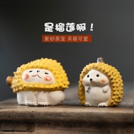 Zisha Tea Pet Durian Cat Decoration Handmade Hedgehog Tea Play Can Raise Dull Cute Tea Ceremony Tea 