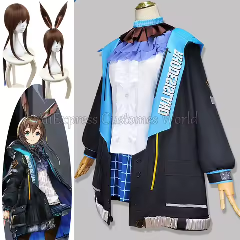 Game Arknights Amiya Cosplay Costume Jacket Amiya Cosplay Full Set Wig JK Uniform Rhodes Island Cosp