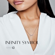GLAMOR INFINITY SYMBOL "Love Each Other Never Ends" Silver925 Pure Silver Necklace + Diamond Pendant