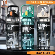 BEBK 3000ml Water Bottle  Water Cup Drinking Bottle Water Bottle With Straw Budak Botol Air Botol