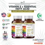 NU-FORMAT Vitamin E + Essential Fatty Acid 369 Vegan Supplement - 60S [Bundle 2]