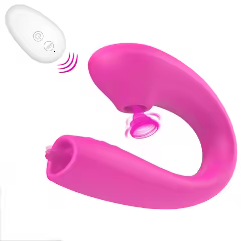 10 Modes Wearable Sucking Vibrator with Tongue Licking, Wireless Remote Control Panty Clitoral Stimu
