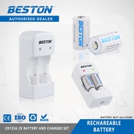 Beston RCR123A 650mAh/CR2 300mAh Rechargeable 2x Battery and Charger Set BST-CD643