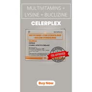 CELERPLEX Multivitamins + Lysine Hydro + Buclizine Hydrochloride 100 Capsule Pampataba Vitamins