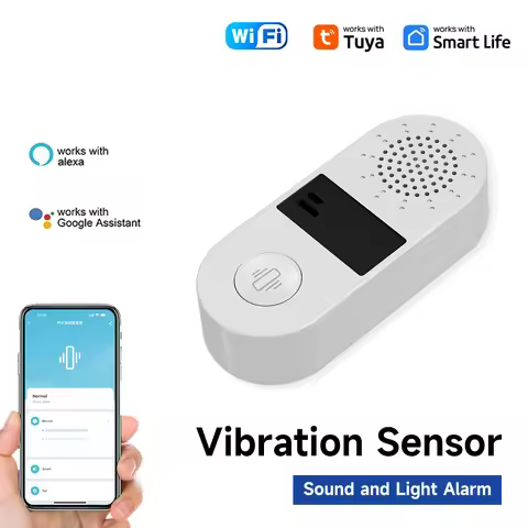 Tuya WIFI Sound Light Vibration Alarm 130DB Smart Sensor Tuya Smart Life App Notification Real-Time 
