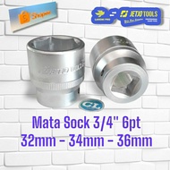 MATA JUMBO SOCK EYES 3/4" 6pt socket size 32mm, 34mm, 36mm large shock wrench 3/4in 32 34 36 mm 3/4