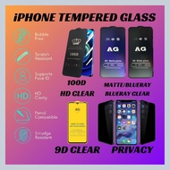 Tempered Glass for 6 6Plus 6S 6SPlus 7 7Plus 8 8Plus SE 2020 9D Matte Anti Blueray Privacy 100D