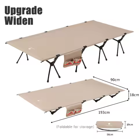 Upgrade 4 Rods Widen Folding Camping Cot Bed 80/90cm Portable Ultralight Outdoor Travel Sleeping Bed