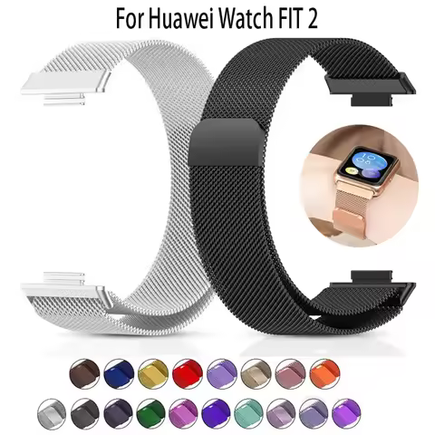 Milanese Loop Band For Huawei Watch FIT 2 Strap smart Magnetic stainless steel metal bracelet for Hu