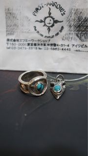 First arrow’s 松石箭墜 松石浮雕唐草戒指 純銀 羽毛 印第安銀飾 非Goros Tady&king 菊地健