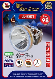 senter kepala jinlong 200 Watt body loreng jl-9801 waterproof cahaya putih bonus tripod mini