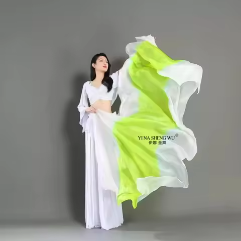 Wholesale Real Silk Belly Dance Silk Veil 250x114cm (98.4*44.8") Real Silk Hand Dyed Gradient Color 