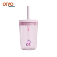 OiYO Time of Wonders Straw Cup (444ml/15oz) - Lightweight, Silicone Straw, Easy to Clean, BPA-free