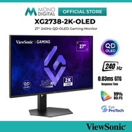ViewSonic 27" XG2738-2K-OLED 240Hz QD-OLED Gaming Monitor with 0.03ms, HDR10, Ultra Fast & Built in 