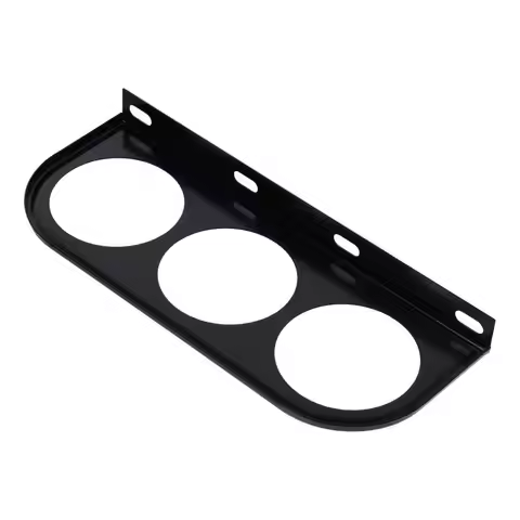 Easy to use 7.44 *3*0.66Inch 52mm/2in 3-Hole 3-Hole Black Gauge Mount Holder Metal Triple Instrument