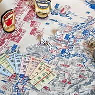 台灣鐵路環島旅行【布見不散。】台灣旅行帆布地圖 × 桌上遊戲組
