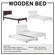 Wooden Single Bed Wooden White Pull Out Bed