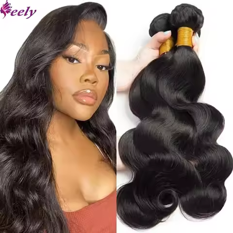 Body Wave Human Hair Bundles Natural Black 1B Bundles Human Hair Extensions Brazilian 100% Unprocess