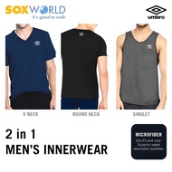 [SOXWORLD] UMBRO Singlet Round Neck/V Neck Innerwear Underwear (2 Pcs) 30-US-601, 30-ER-701, 30-UV-8