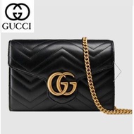 LV_ Bags Gucci_ Bag 474575 matelassé mini Bumbags Long Wallet Chain Wallets Purse Clutc WORW