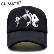 Iklim Fishbone Trucker Cap lelaki memancing Skeleton ikan tulang Cap HipHop Baseball Caps Summer Fis