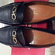 Salvatore Ferragamo 1cm 黑色女裝皮鞋