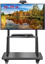 Home Office Mobile TV Stand with Wheels Universal TV Stand for 32-75 Inch TV - Rolling Trolley Mount TV Stand for Flat Screen TV with Wheels and Shelf 120 KG Rolling TV Stand