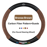Universal Genuine Leather Car Steering Wheel Cover for Toyota Vios Wigo Fortuner Innova Rush Avanza