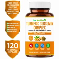 Pure Nutrition® Turmeric Curcumin Complex | 95% Curcuminoids Boswellia Ginger Black Pepper Extract 1
