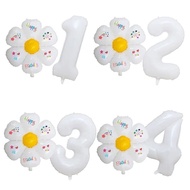 80cm White DAISY Number Balloon STICKER