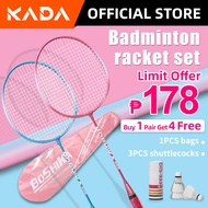 [7 Free] KADA Badminton Racket Original Set Full Carbon Light Durable Alloy Adult Gym Fitness with R