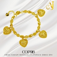 🔥Gelang Tangan Bamboo Love Cop 916 💯Persis Emas Ori Women Bracelet Jewelry Emas Sadur Titanium