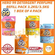 READY STOCK HERO 99 DETERGENT PERFUME REFILL PACK 3.2KG/3.5KG 1 Box Of 4 Pack