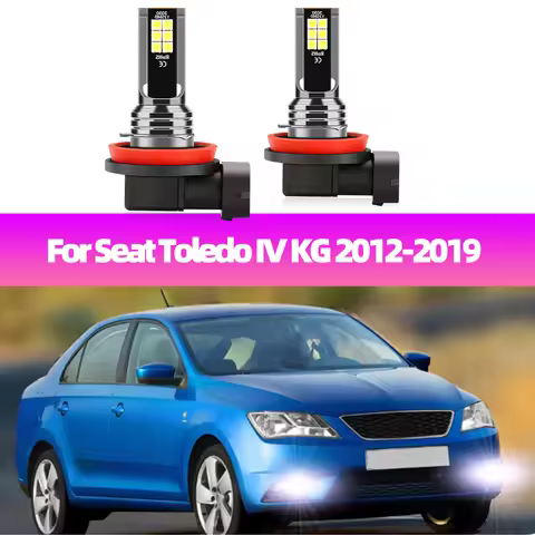 2Pcs LED Fog Lamp Bulbs For Seat Toledo IV KG 2012 2013 2014 2015 2016 2017 2018 2019 Fog Light 6000