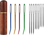 13pcs Large Eye Sewing Needles Kit, Stainless Steel Large-Eye Blunt Needles & Bent Tapestry Needles 