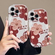 Red oil painting flowers Case Realme For C53 C55 C35 Realme 9 Soft Casing For Realme 5 6 6pro 7 10 1