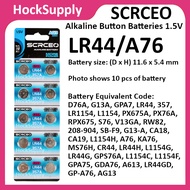 [10pcs] SCRCEO LR44 A76 AG13 357 LR1154 Alkaline Button Battery 1.5V